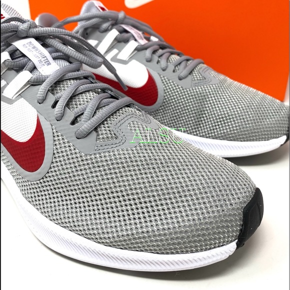 Nike Downshifter 9 Wolf Grey Canvas Men’s Sneakers - Picture 7 of 12